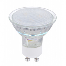 LED žárovka, sklo satinované, Ø50, V:56, 1xGU10 LED 3W 230V, 250lm, 3000K.