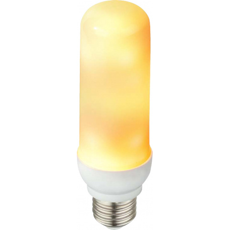 LED žárovka, plast, bílá, průhledná, efekt ohně, Ø43, V: 140, 1xLED 3W 230V, 88lm, 1600K.