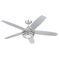 Stropní ventilátor, nikl, akryl opál, MDF stříbrný, motor 40W, 2 směry otáčení, 6 úrovní, časovač, paměťová funkce, stmívatelné, dálk. ovládání, fixace barev, Ø1320, V: 400, včetně 1xLED 18W 230V, 990lm, změna barvy světla 3000-4000-6000K