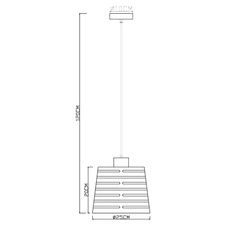 Závěsné svítidlo, kov černý matný, dřevo, kov černý a zlatý, Ø25cm, V:120cm, bez žárovky 1xE27, max. 60W 230V