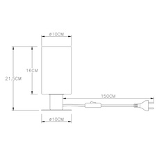 Stolní lampa, kov černý matný, kouřové sklo, vypínač, Ø10cm, V:22cm, bez žárovky 1xE27, max. 60W 230V