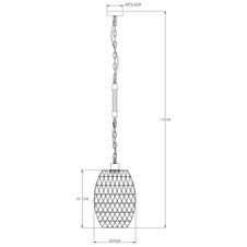 Závěsné svítidlo, kov černý matný, konopné lano hnědé, černý řetěz, Ø24cm, V:135cm, bez žárovky 1xE27, max. 60W 230V