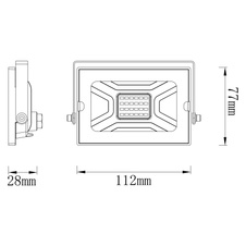 Venkovní svítidlo, hliník, průhledné sklo, možnost náklonu, IP65, ŠxV: 11x8cm, H:6cm, včetně 1xLED 20W 230V, 1900 zdroj, 1800lm výstup, 6000K