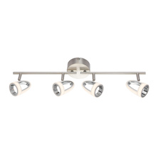 Stropní svítidlo, kov, nikl, chrom, satinovaný plast, nastavitelné ramena, DxV: 630x170, včetně 4xLED 5W 230V, 310lm, 3000K.