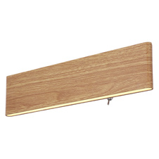 Nástěnné svítidlo, kov v barvě imitující dřevo, akryl, opál bílý, svítí nahoru a dolů, vypínač, ŠxV: 30x8cm, H:5cm, včetně 1xLED 12W 230V, 1400lm zdroj, 450lm výstup, 3000K