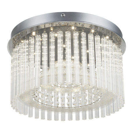 Stropní svítidlo, chrom, akryl, skleněné tyčinky čiré, K5 krystaly čiré, Ø37cm, V:22cm, včetně 1xLED 18W 230V, 1600lm, 4000K.