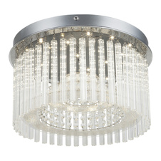 Stropní svítidlo, chrom, akryl, skleněné tyčinky čiré, K5 krystaly čiré, Ø37cm, V:22cm, včetně 1xLED 18W 230V, 1600lm, 4000K.
