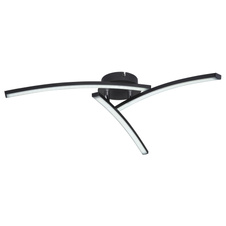 Stropní svítidlo, kov černý matný, plast opál, nastavitelné, změna barvy světla pomocí nástěnného vypínače, Ø60cm, V:13cm, včetně 1xLED 18W 230V, 1940lm zdroj, 1500lm výstup, změna barvy světla 3000-4000-6000K