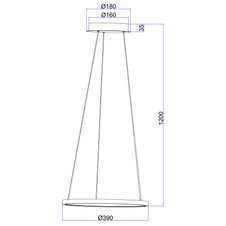 Závěsné svítidlo, nikl mat, plast bílý, Ø39cm, V:120cm, včetně 1xLED 19W 230V, 2160lm zdroj, 1000lm výstup, 3000K