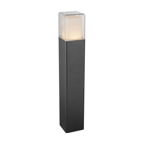 Venkovní svítidlo, hliník, černá, sklo opálové a čiré, IP44, DxŠxV: 85x85x500 včetně 1xLED 12W 36V, 600Lm 3000K.
