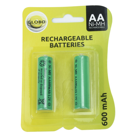 Ni-Mh, náhradní baterie 2ks, v blistru, AA 600mAh