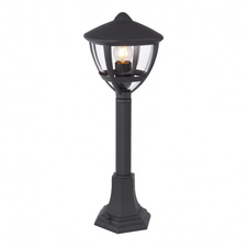 Venkovní svítidlo, hliník antracit, plast průhledný, IP44, DxŠxV: 175x175x500, bez žárovky 1xE27, max. 40W 230V