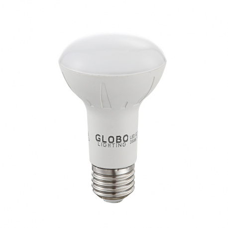 LED žárovka, hliník, plast bílý a satin, Ø63, V: 100, 1xE27 R63 8W 230V, 640lm, 4000K