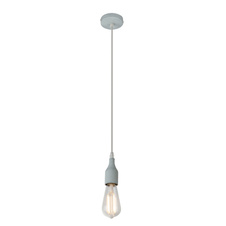 Závěsné svítidlo, kov v barvě imitace betonu, textilní kabel šedý, Ø100, V: 1500, bez žárovky 1xE27, max. 60W 230V