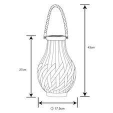 Solární svítidlo, kovové, bambus hnědý, vypínač, součástí balení baterie AA 600mAh 1,2V, IP44, lucerna v bambusovém vzhledu k zavěšení nebo postavení, Ø175mm, V:270mm, vč. LED 0,06W 3V, 3000K