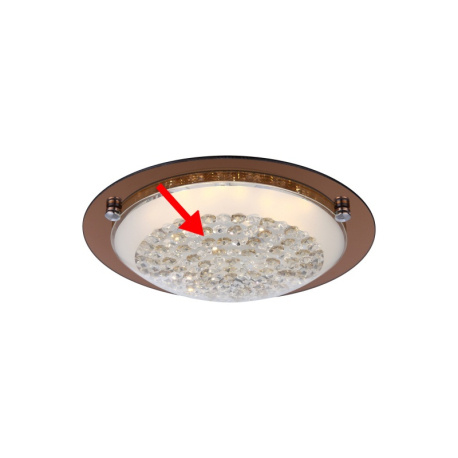 Náhradní sklo pro 48263, s křišťálkami, Ø25,4 cm