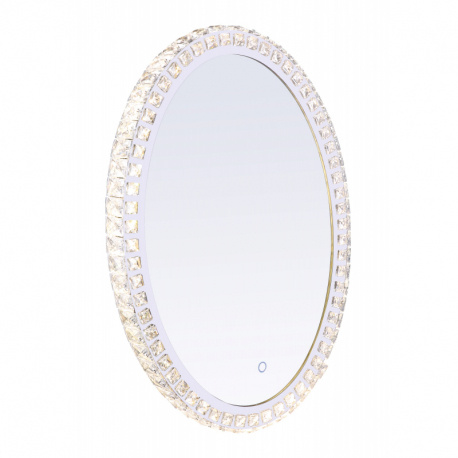 Svítidlo se zrcadlem, chrom, zrcadlo, akrylové křišťály, 3 barvy světla, vypínač, fixace barev, ŠxV: 500x700, AL: 50, včetně 1xLED 40W 230V, 1680lm, změna barvy světla 3000-4000-6000