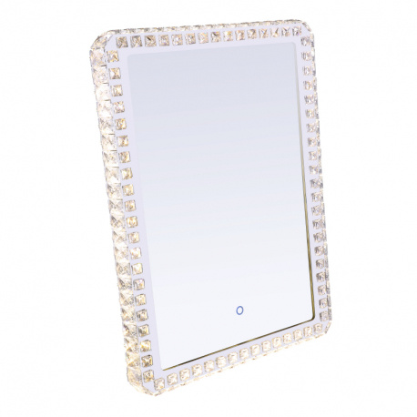 Svítidlo se zrcadlem, chrom, zrcadlo, akrylové křišťály, 3 barvy světla, vypínač, fixace barvy, ŠxV: 530x700, AL: 50, včetně 1xLED 40W 230V, 1680lm, změna barvy světla 3000-4000-6000