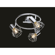 Stropní svítidlo, chrom, Ø25cm, V:15cm, bez žárovek 3xE14, max. 40W 230V.