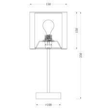 Stolní lampa, kov nikl matný, plast, textil šedý, výška stínidla 15 cm, vypínač, Ø15cm, V:35cm, bez žárovky 1xE14, max. 40W 230V.