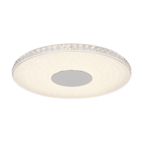 Stropní svítidlo, kov stříbrný, sklo opál, plastové křišťály průhledné, Ø500, V: 40, včetně 1xLED 36W 230V, 2380lm, 4000K