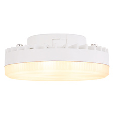 LED žárovka, plast bílý, plast satinovaný, Ø7,5cm, V:2,7cm, 1xGX53 LED 7W 230V, 600lm, 3000K