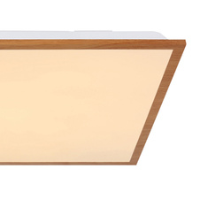Stropní svítidlo, hliník, imitace dřeva, plast opál, DxŠxV: 450x450x65 včetně 1xLED 24W 230V, zdroj 2100lm, výstup 1500lm, 3000K