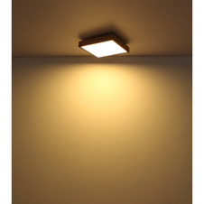 Stropní svítidlo, hliník, grafit, MDF imitace dřeva, akryl bílý, rám imitace dubu, DxŠxV: 80x20x7cm, včetně 1xLED 24W 230V, zdroj 2500lm, výstup 1500lm, 3000K