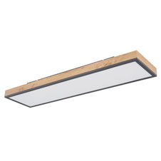 Stropní svítidlo, hliník, grafit, MDF imitace dřeva, akryl bílý, rám imitace dubu, DxŠxV: 80x20x7cm, včetně 1xLED 24W 230V, zdroj 2500lm, výstup 1500lm, 3000K