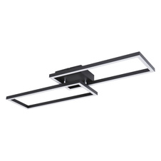 Stropní svítidlo, kov černý, plast opál bílý, DxŠxV: 71x23x8cm, včetně 1xLED 24W 230V, 2800lm zdroj, 1200lm výstup, 3000K