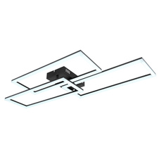 Stropní svítidlo, kov černý, plast bílý, paměťová funkce, stmívatelné, dálkové ovládání, fixace barvy, včetně 2xAAA, DxŠxV: 90x40x8cm, včetně 1xLED 58W 230V, 5500lm zdroj, 4300lm výstup, změna barvy světla 3000-6500K