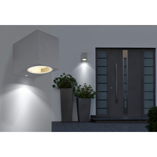 Venkovní svítidlo, hliník antracit, sklo průhledné, svítí směrem dolů, IP44, ŠxV: 7x8cm, H:9cm, bez žárovky 1xGU10 35W 230V