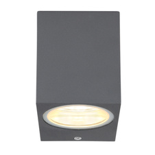 Venkovní svítidlo, hliník antracit, sklo průhledné, svítí směrem dolů, IP44, ŠxV: 7x8cm, H:9cm, bez žárovky 1xGU10 35W 230V