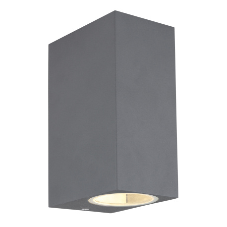 Venkovní svítidlo, hliník antracit, sklo průhledné, svítí směrem nahoru a dolů, IP44, ŠxV: 7x15cm, H:9cm, bez žárovek 2xGU10 35W 230V