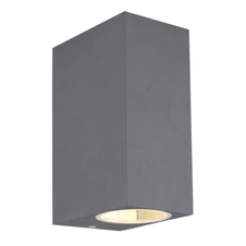 Venkovní svítidlo, hliník antracit, sklo průhledné, svítí směrem nahoru a dolů, IP44, ŠxV: 7x15cm, H:9cm, bez žárovek 2xGU10 35W 230V