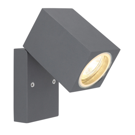 Venkovní svítidlo, hliník antracit, sklo průhledné, otočné, nastavitelné, IP44, ŠxV: 7x17cm, H:12cm, bez žárovky 1xGU10 35W 230V