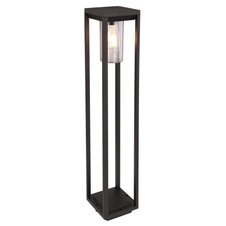 Venkovní, stojací svítidlo, hliník, černý matný, plast průhledný, IP44, DxŠxV: 15x15x80cm, bez 1xE27 LED 15W 230V