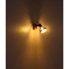 Stropní svítidlo, tmavohnědé dřevo, kov černý zlatý, stínítko s dekorativním děrováním, DxŠxV: 54x13x25cm, bez žárovek 3xE27, max. 60W 230V