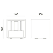 Venkovní svítidlo, hliník antracit, svítí směrem nahorů a dolů, nastavitelné lamely, IP44, ŠxV: 10x10cm, H:10cm, včetně 1xLED 7W 230V, zdroj 560lm, výstup 308lm, 3000K