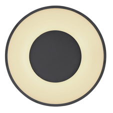 Stropní svítidlo, kov černý, plast opál, paměťová funkce, noční světlo, stmívatelné, dálkové ovládání, barvy lze fixovat včetně 2xAAA, Ø40cm, V:10cm, včetně 1xLED 30W 230V, 2900lm zdroj, 1800lm výstup, CCT 2700- 6000K