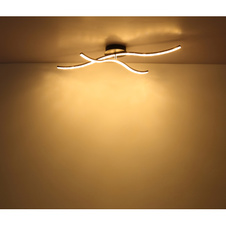 Stropní svítidlo, kov černý, akryl, akrylové křišťály průhledné, DxŠxV: 47x44x13cm, včetně 1xLED 20W 230V, 2400lm zdroj, 1050lm výstup, 3000K