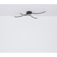 Stropní svítidlo, kov černý, akryl, akrylové křišťály průhledné, 1 otočné rameno, 61cm dlouhé, DxŠxV: 91x60x13cm, včetně 1xLED 20W 230V, 2200lm zdroj, 1300lm výstup, 3000K