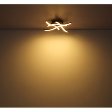 Stropní svítidlo, kov černý, imitace dřeva, akryl bílý, DxŠxV: 51x13x8cm, včetně 1xLED 12W 230V, zdroj 1460lm, výstup 800lm, 3000K