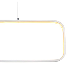 Závěsné svítidlo, kov nikl, plast opál, DxŠxV: 80x27x120cm, včetně 1xLED 24W 230V, 2770lm zdroj, 1400lm výstup, 3000K