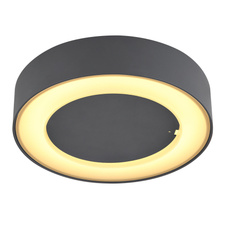 Venkovní svítidlo, hliník antracit, plast opál, IP54, Ø20cm, V:5cm, včetně 1xLED 12W 230V, zdroj 845lm, výstup 507lm, 3000K