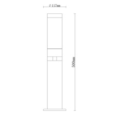 Venkovní svítidlo, ocel ve vzhledu dřeva, plast opál, stojanové svítidlo, průměr stínítka 7,6 cm, IP44, Ø8cm, V:50cm, bez žárovky 1xE27 15W 230V, dekorativní 1xLED 1,2W 230V, 101lm zdroj, 60lm výstup, 3000K