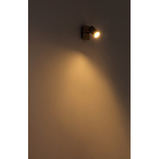 Nástěnné svítidlo, kov černý, vypínač, ŠxV: 130x140, H: 120, bez žárovky 1xGU10, max. 25W 230V