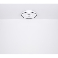 Stropní svítidlo,kov bílý,plast opál/černý,kompatibilní s Google Assistant a Alexa,časovač,paměť,noční světlo,třpytivý efekt,stmívatelné,IP44,dál.ovládání,měnič barvy,Ø50cm, V:7cm,LED 40W+RGB LED 5W 230V, 4600lm zdroj, 2900lm výstup, 2700-6500K