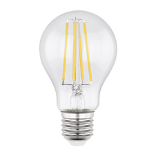 LED žárovka, sklo průhledné, Ø6cm, V:10,6cm, 1xE27 LED 7W 230V, 806lm, 2700K