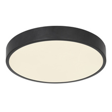 Stropní svítidlo, kov černý, akryl opál satin, Ø22cm, V:3cm, včetně 1xLED 28W 230V, 2300lm, 4000K